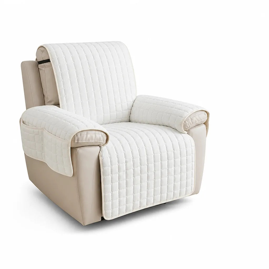 Quilted Non-Slip Recliner Cover with Side Pocket