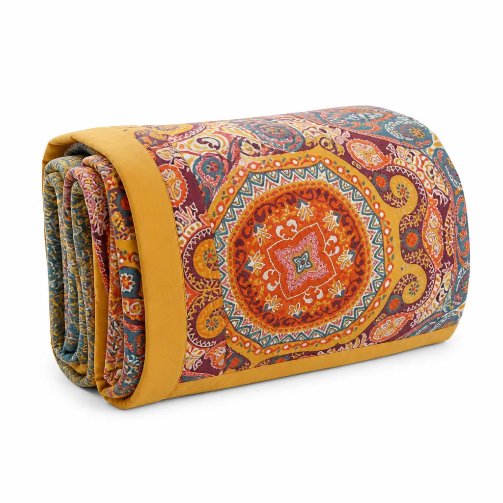 Boho Reversible Cotton Blanket (Breathable Moisture-Wicking Knit, Cooling Side)