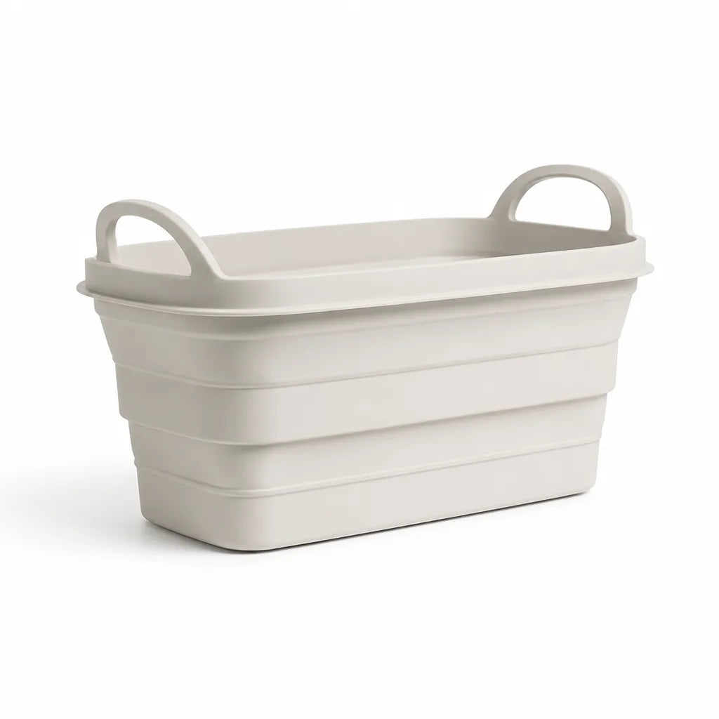 Collapsible Self-Standing Fold-Flat Wash Basin And Drink Cooler Basket