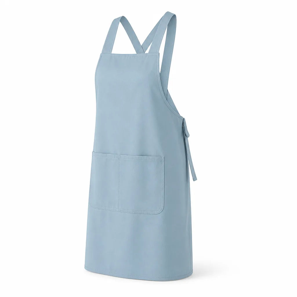 Cross-Back Cotton Kitchen Apron (Two Pockets)