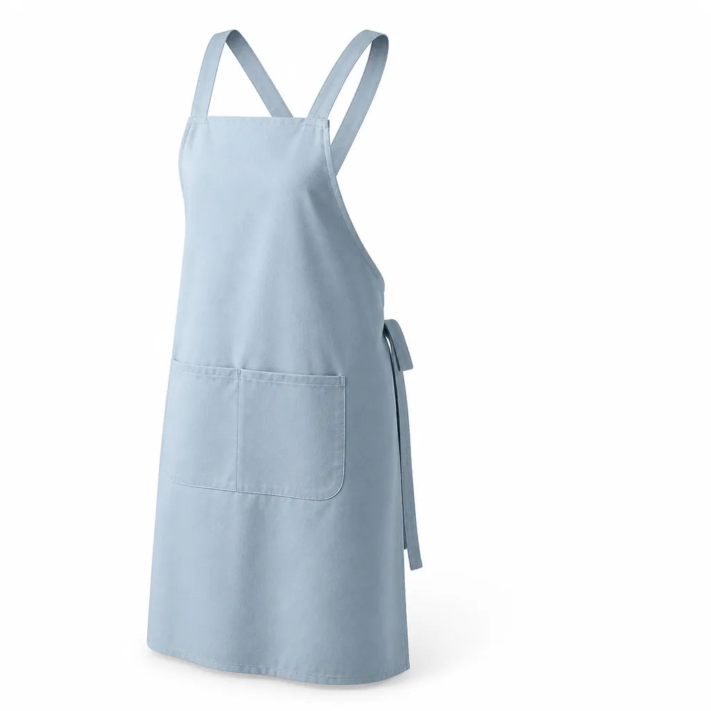 Cross-Back Cotton Kitchen Apron (Two Pockets)
