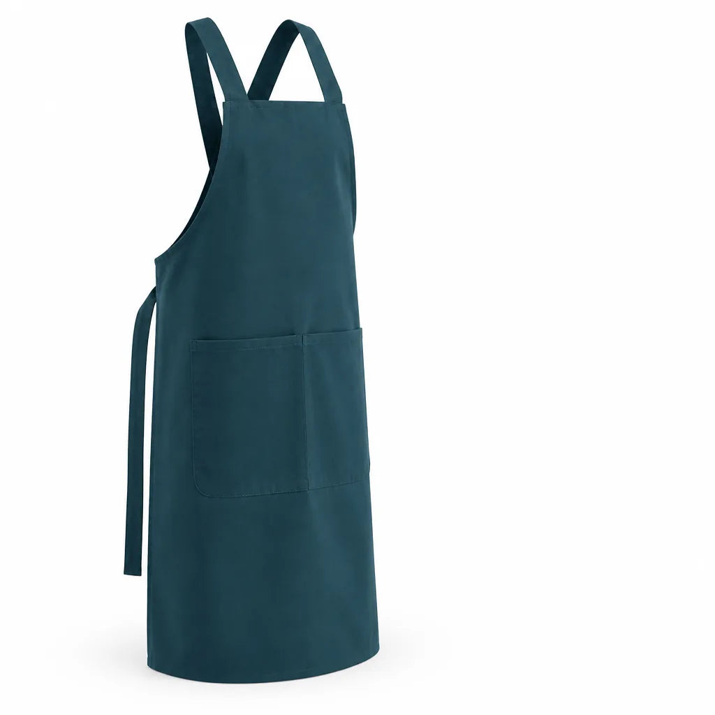 Cross-Back Cotton Kitchen Apron (Two Pockets)