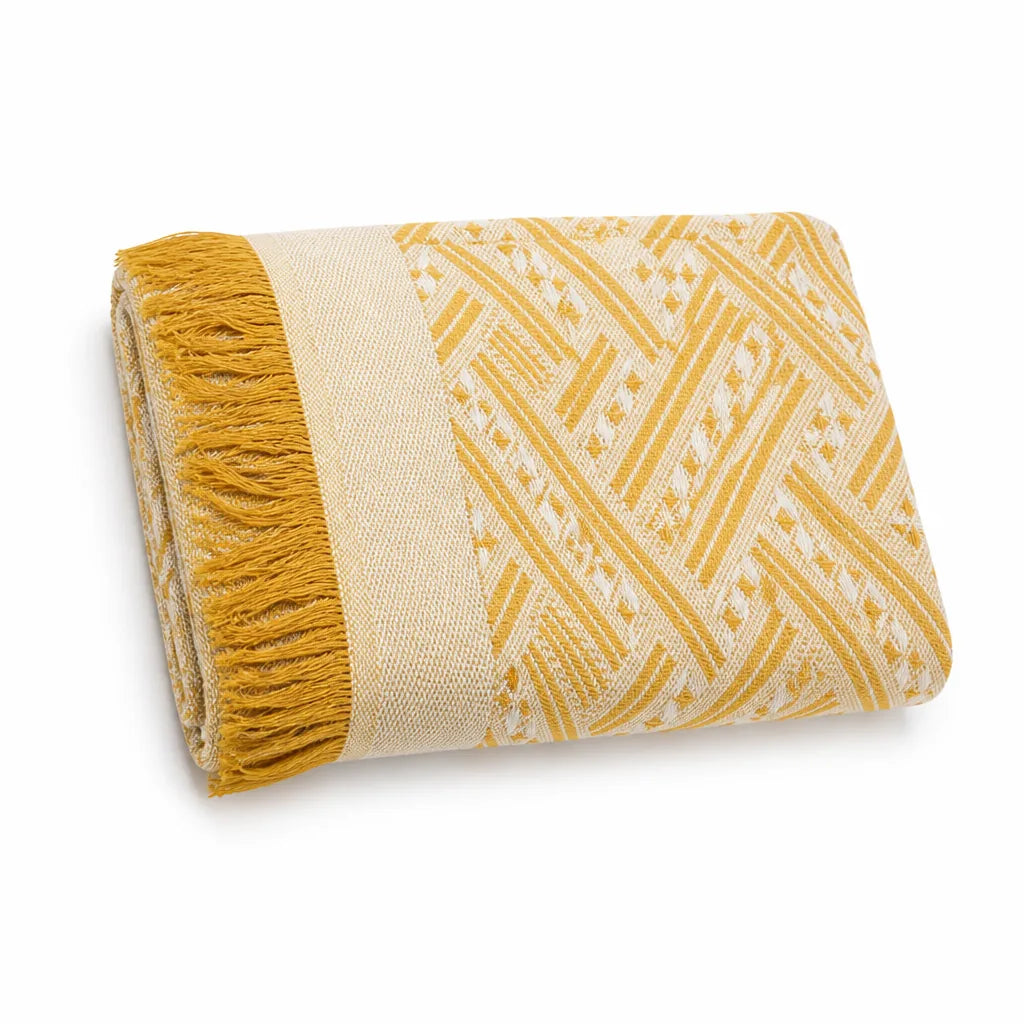 Foldable Outdoor Cotton Blend Picnic Mat (Geometric Pattern)