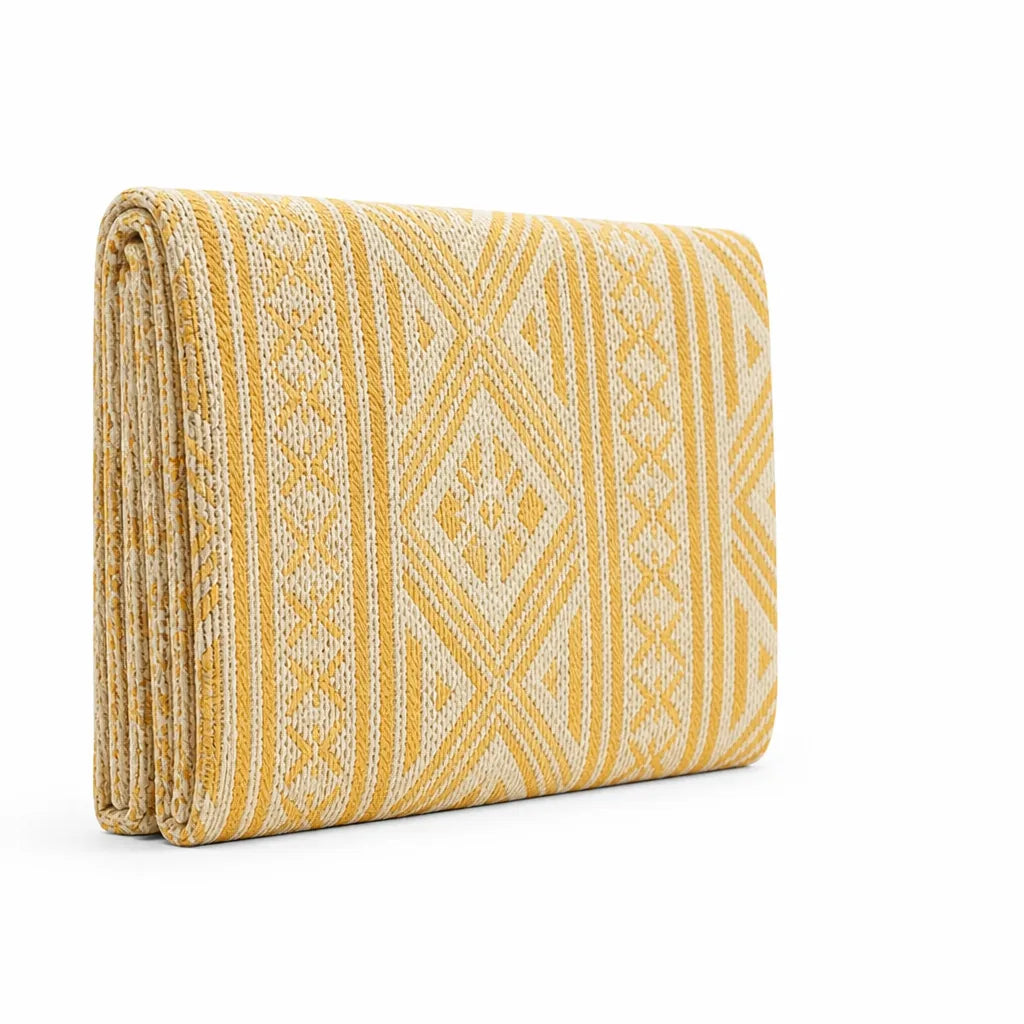 Foldable Outdoor Cotton Blend Picnic Mat (Geometric Pattern)