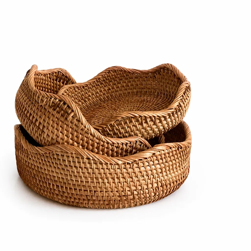 Handwoven Rattan Basket For Kitchen & Dining