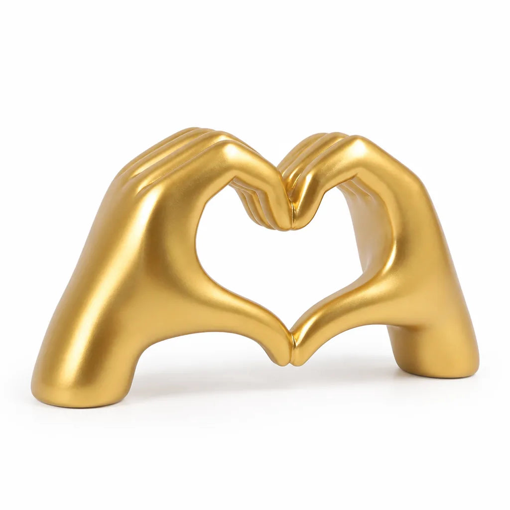 Heart-Shaped Finger Gesture Hand Sculpture for Wall or Desk