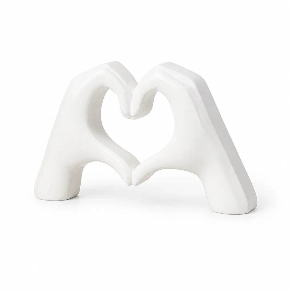 Heart-Shaped Finger Gesture Hand Sculpture for Wall or Desk