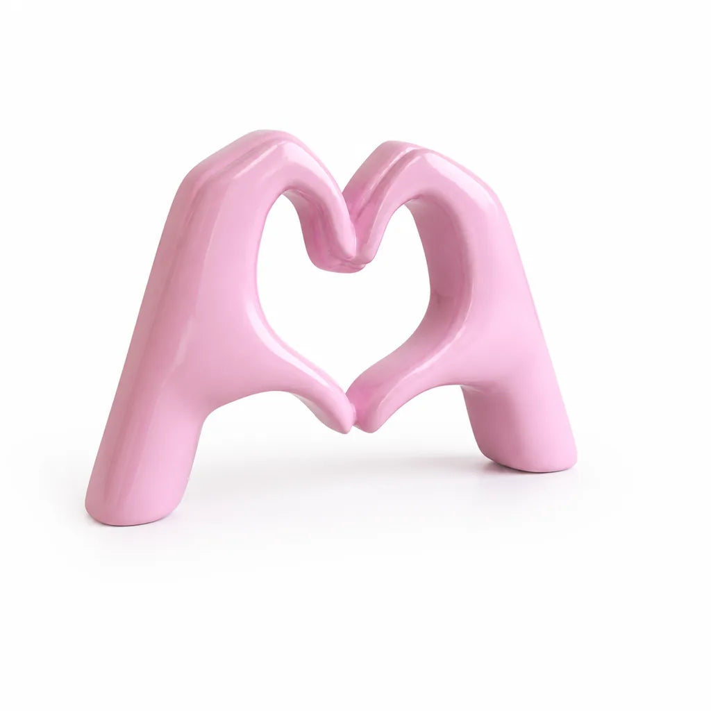 Heart-Shaped Finger Gesture Hand Sculpture for Wall or Desk