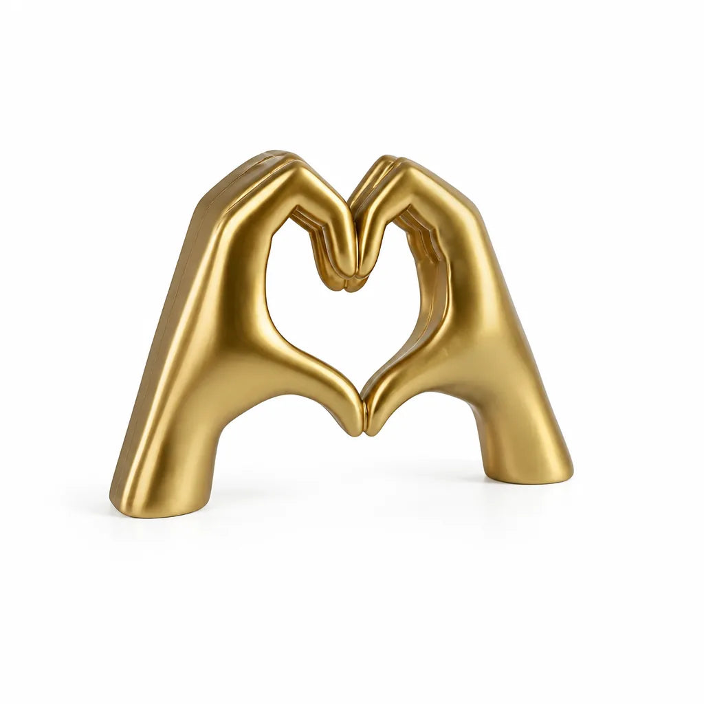 Heart-Shaped Finger Gesture Hand Sculpture for Wall or Desk