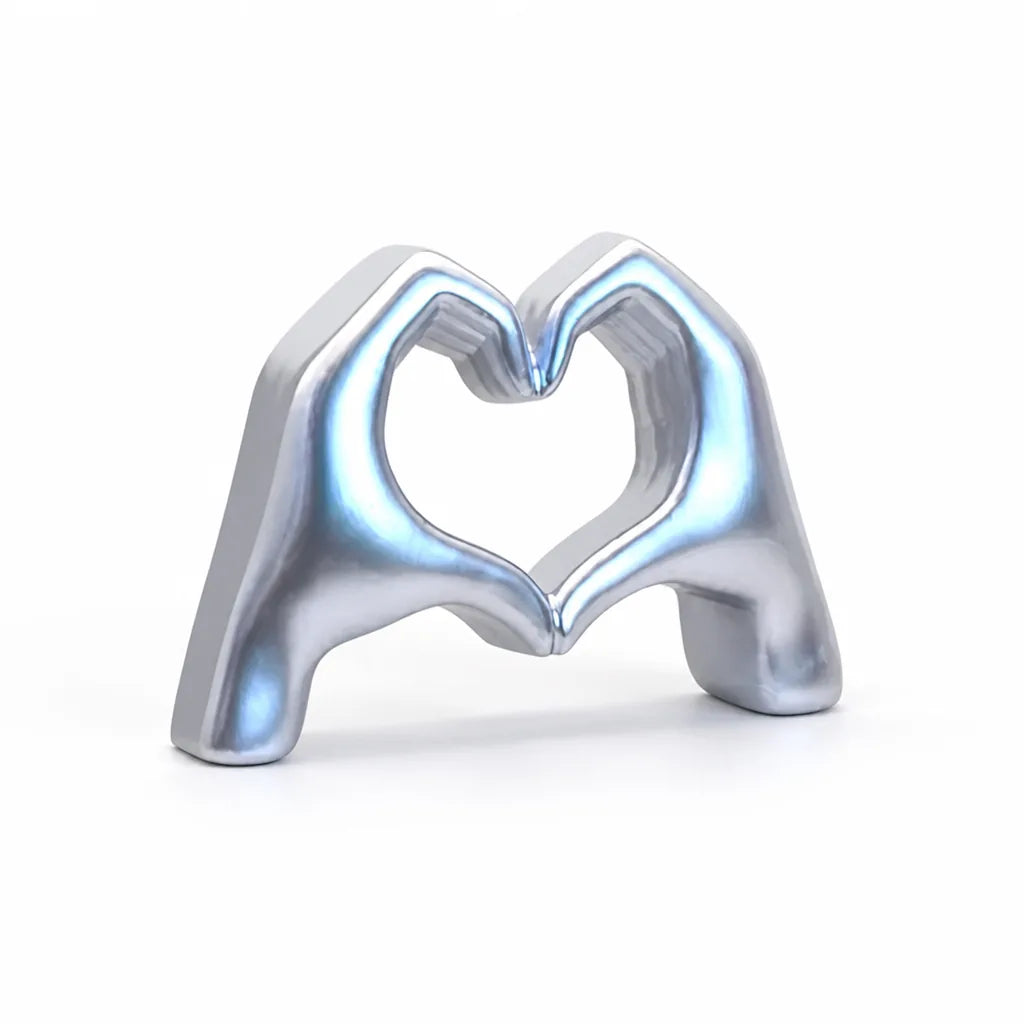 Heart-Shaped Finger Gesture Hand Sculpture for Wall or Desk