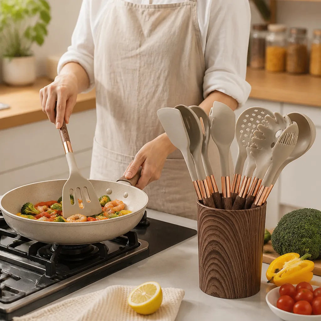 Heat-Resistant Dishwasher-Safe Silicone Utensil Set (10-Piece)