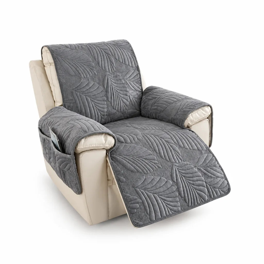 Leaf Pattern Recliner Cover With Anti-Slip Backing