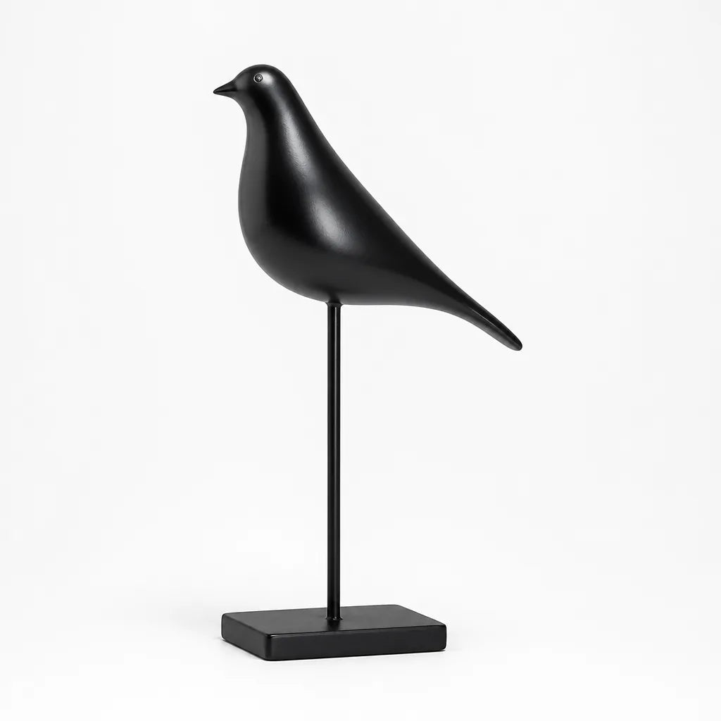 Minimalist Glossy Ceramic Bird Figurine