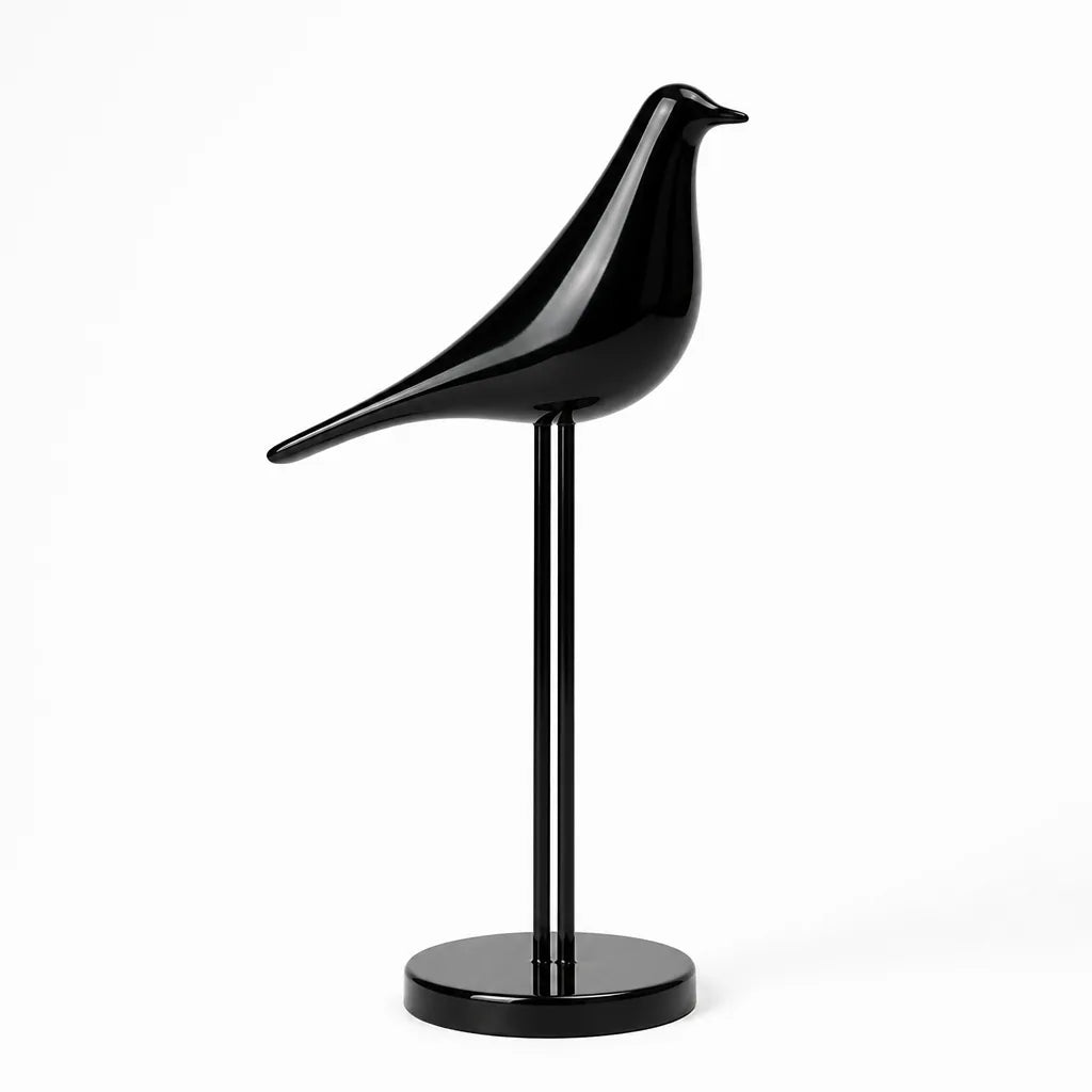 Minimalist Glossy Ceramic Bird Figurine