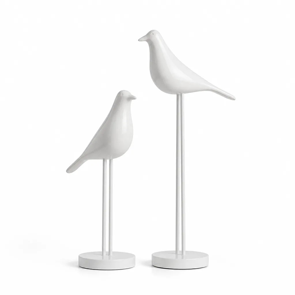 Minimalist Glossy Ceramic Bird Figurine
