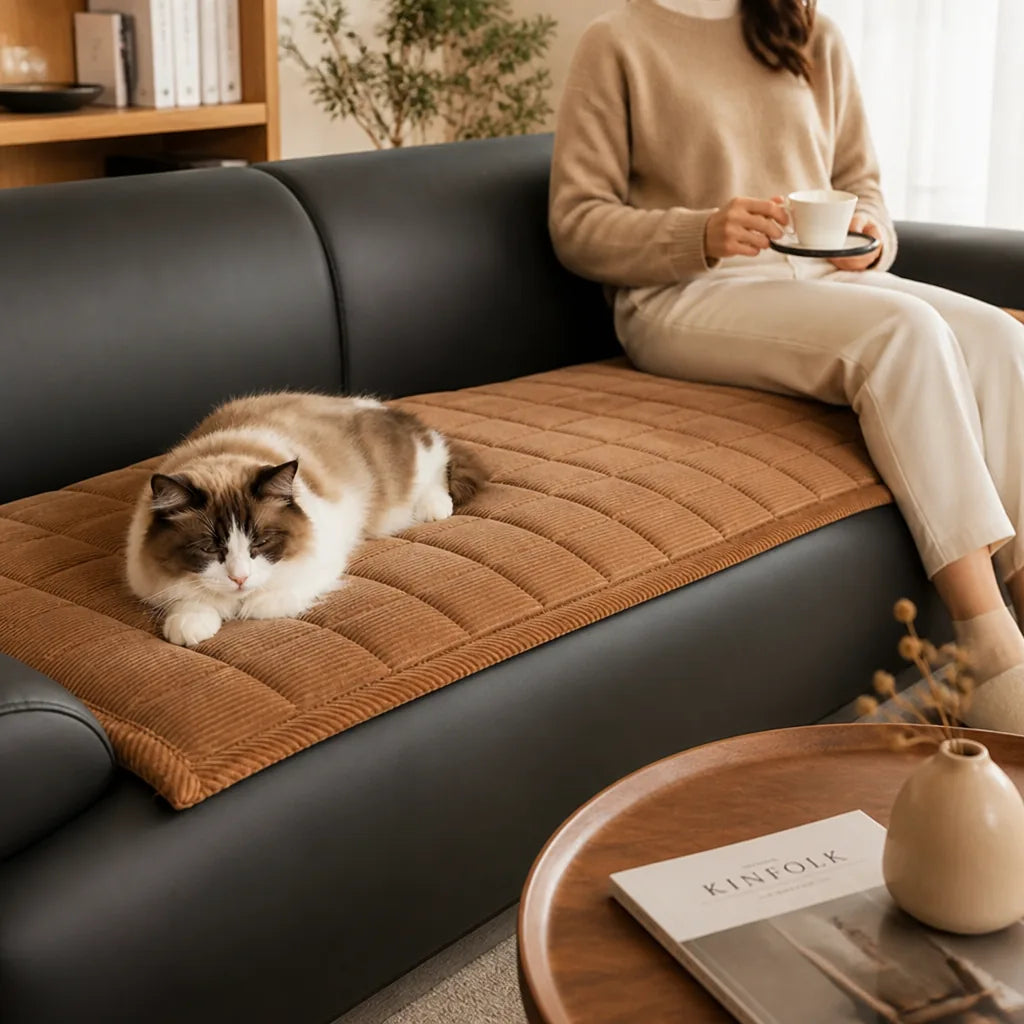 Quilted Modern, Non-Slip, Cat-Scratch Resistant, Machine Washable Sofa Cover