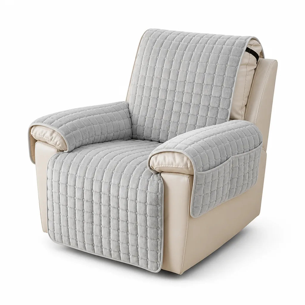 Quilted Non-Slip Recliner Cover with Side Pocket