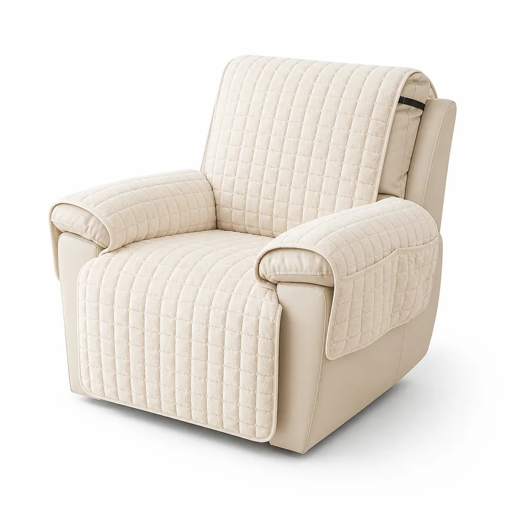 Quilted Non-Slip Recliner Cover with Side Pocket
