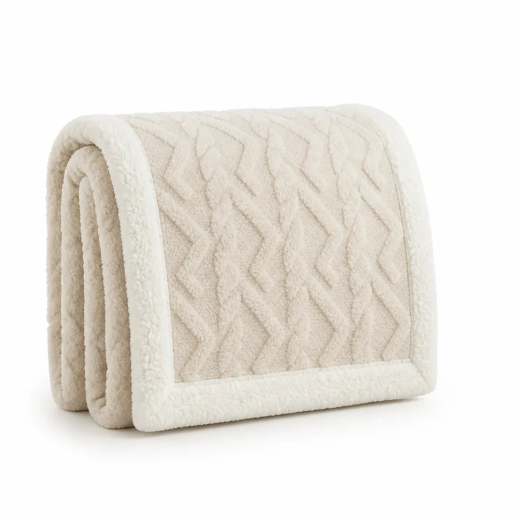 Reversible Tufted Sherpa Throw Blanket (Brushed Fleece)