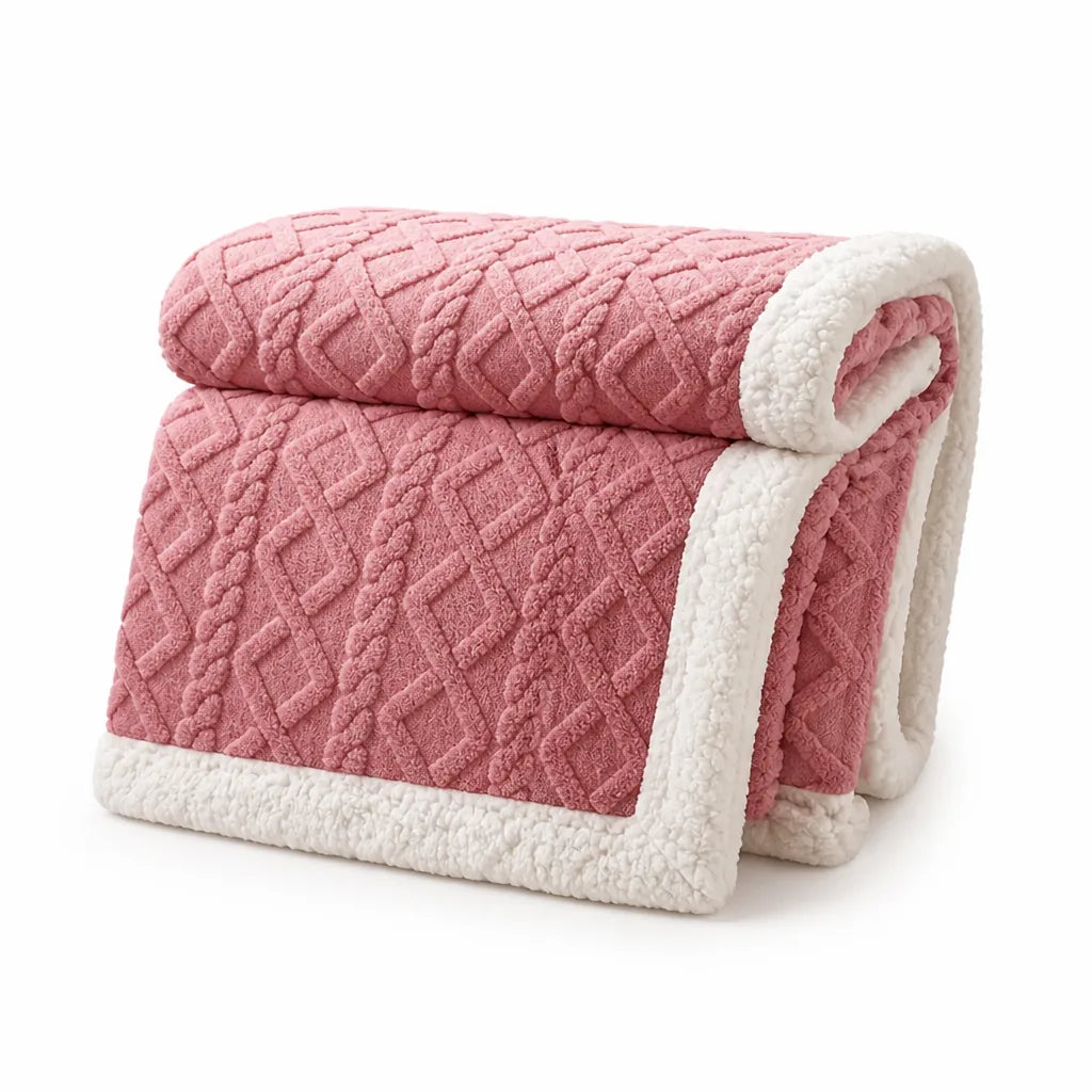 Reversible Tufted Sherpa Throw Blanket (Brushed Fleece)