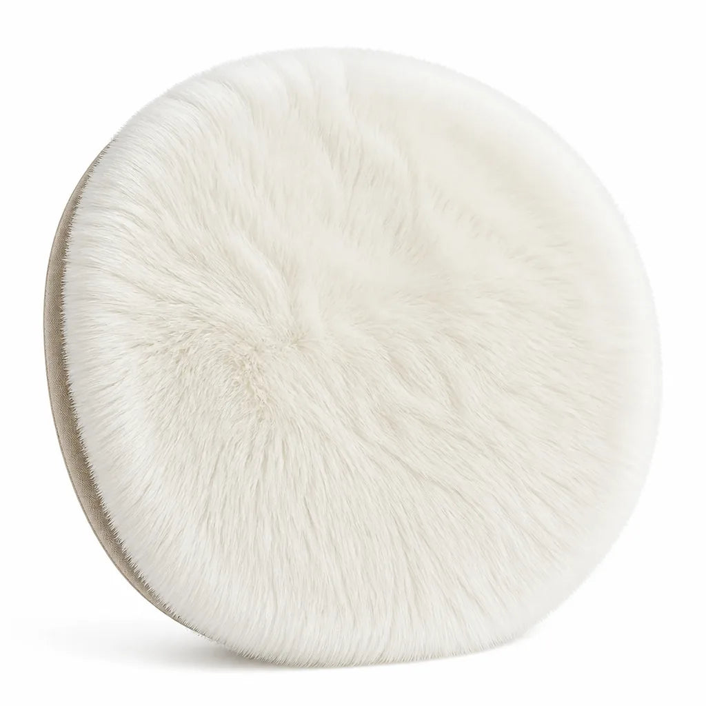 Round High-Density Velvet Plush Rug With Non-Slip Rubber Backing