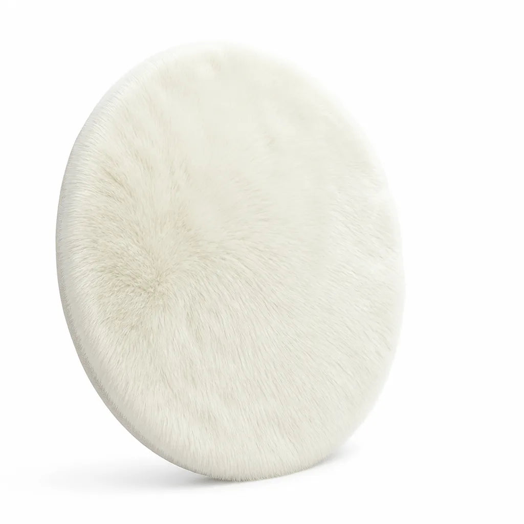 Round High-Density Velvet Plush Rug With Non-Slip Rubber Backing
