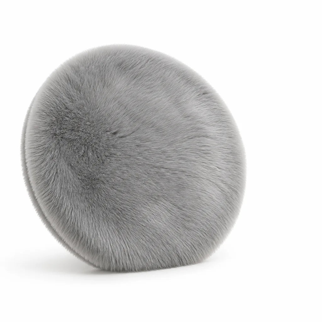 Round High-Density Velvet Plush Rug With Non-Slip Rubber Backing