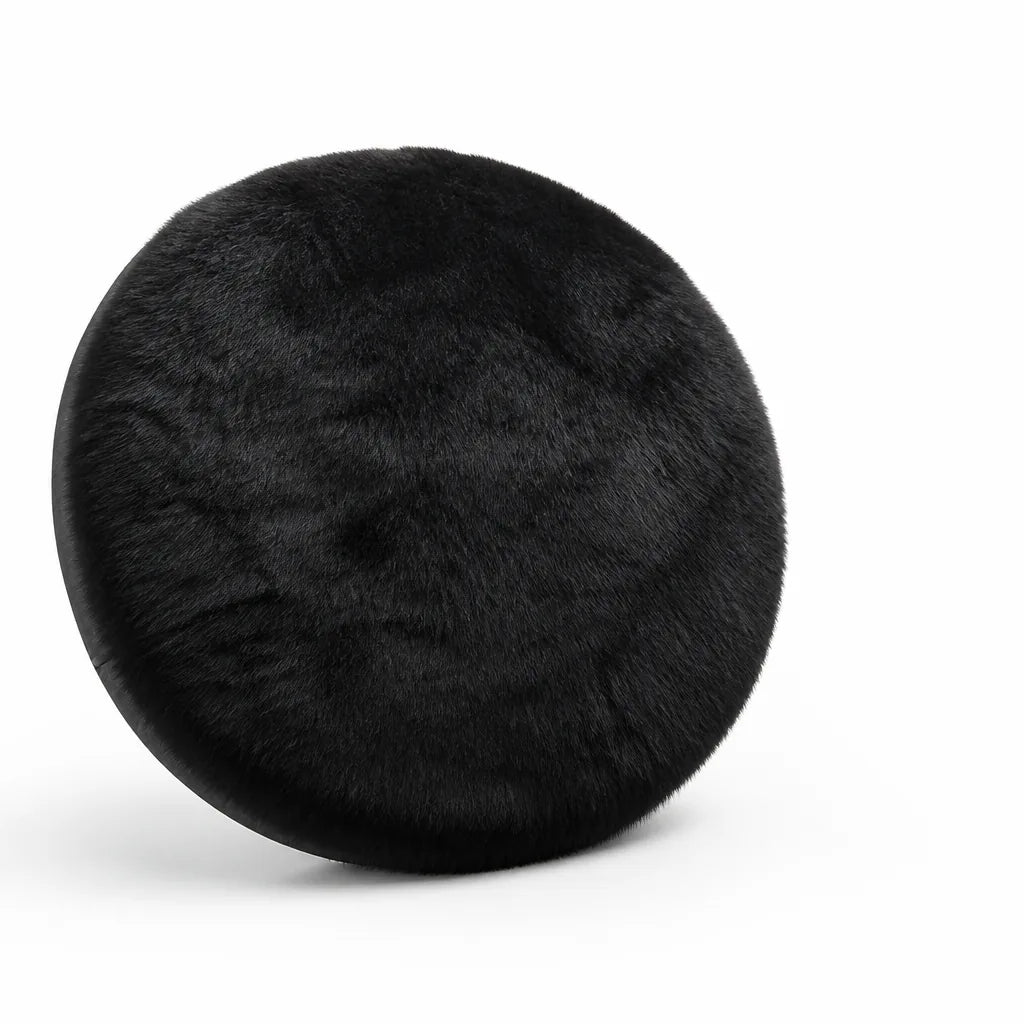 Round High-Density Velvet Plush Rug With Non-Slip Rubber Backing