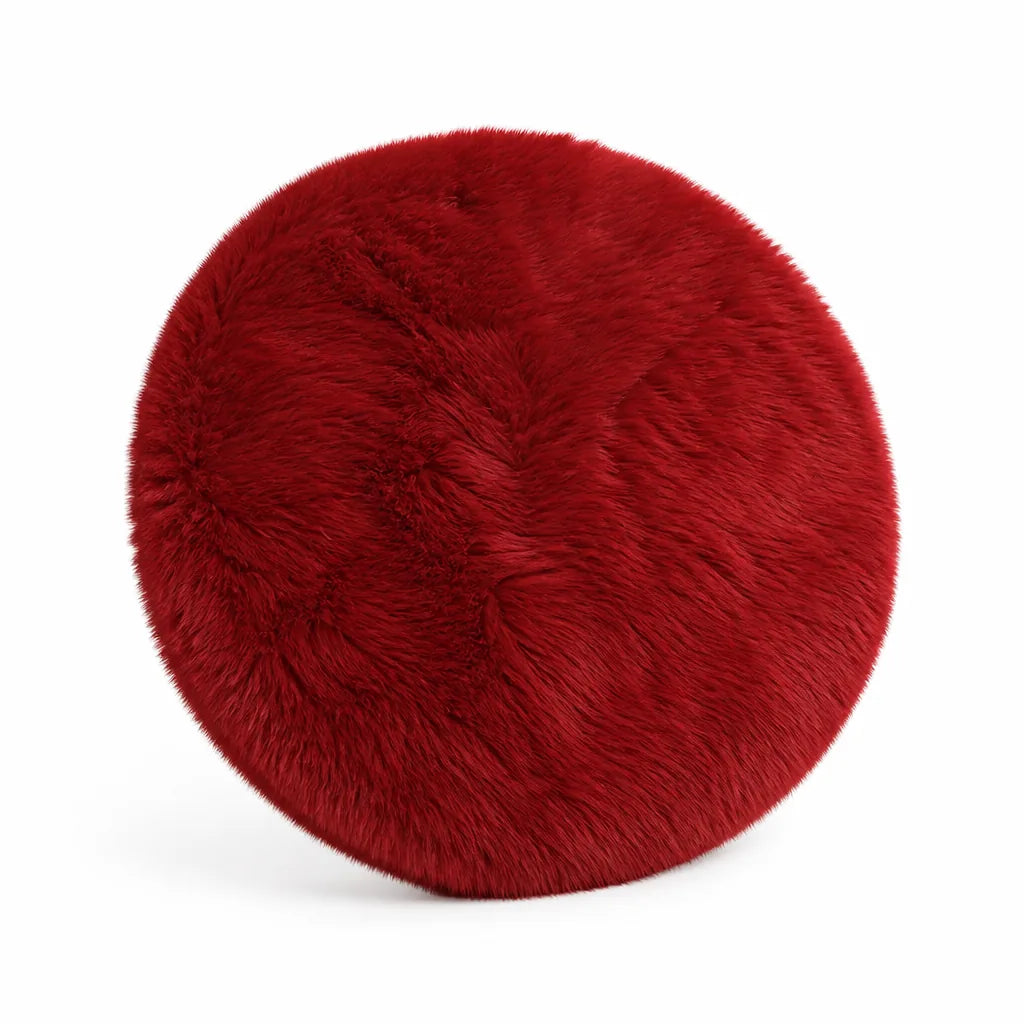 Round High-Density Velvet Plush Rug With Non-Slip Rubber Backing