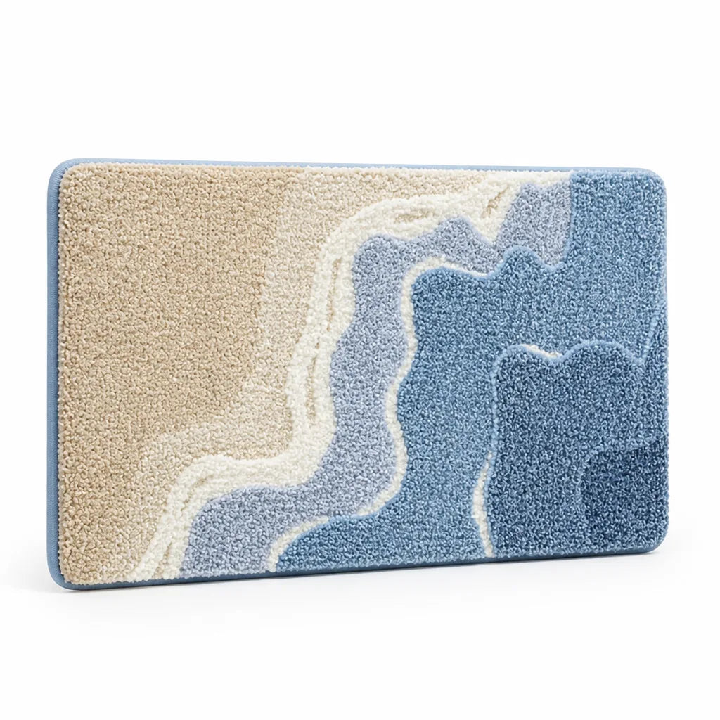 Seaside Footprint Bath Mat with Non-Slip Backing (20 x 31-Inch)