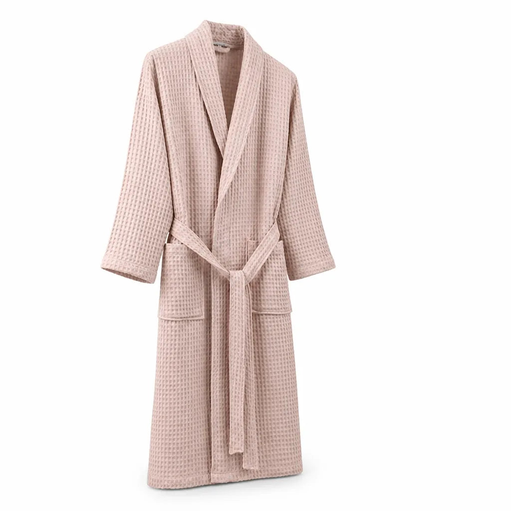 Waffle V-Neck Double-Layer Cotton Bathrobe (100% Cotton)